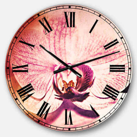 Beautiful Pink Orchid Flowers - Flower Large Wall CLock