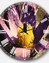 Purple Flower with Yellow Stigma - Floral Large Wall CLock