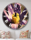 Purple Flower with Yellow Stigma - Floral Large Wall CLock