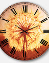 Blossom Dandelion Flower on Brown - Flower Large Wall CLock