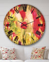 Red Poppies on Green Background - Flower Wall CLock