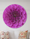 Large Purple Flower and Petals - Oversized Floral Wall CLock