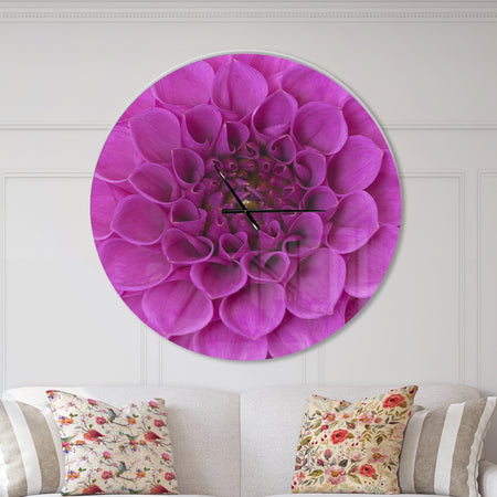 Large Purple Flower and Petals - Oversized Floral Wall CLock