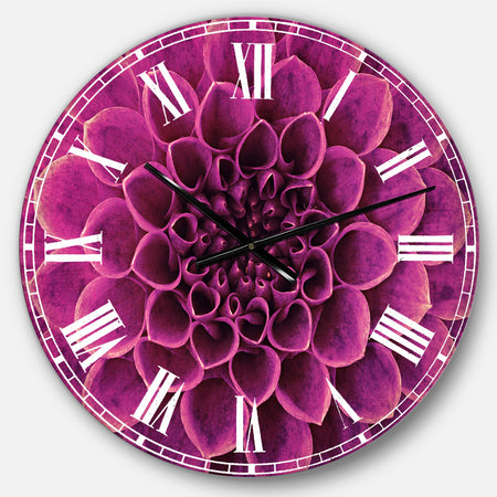 Light Purple Abstract Flower Petals - Floral Large Wall CLock