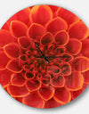 Orange Abstract Flower Petals - Oversized Floral Wall CLock
