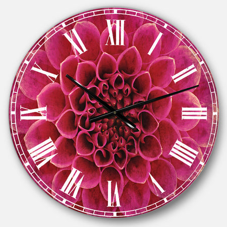 Dark Pink Abstract Flower Petals - Floral Large Wall CLock