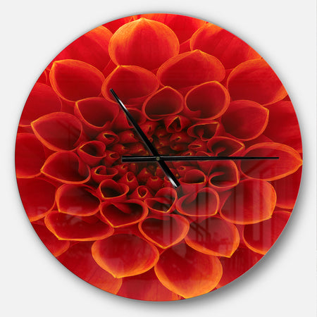Close Up Orange Flower Petals - Oversized Floral Wall CLock