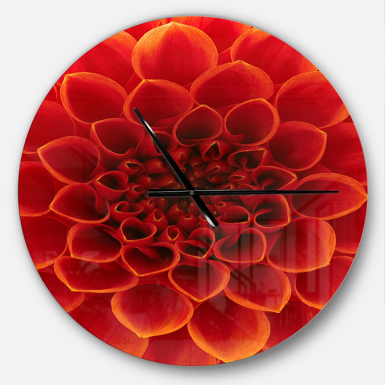 Close Up Orange Flower Petals - Oversized Floral Wall CLock
