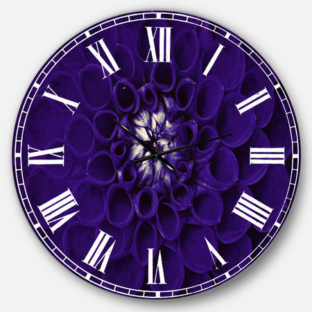 Abstract Blue Flower Design - Oversized Floral Wall CLock