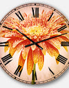 Large Orange Gerbera on White - Floral Large Wall CLock