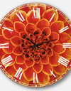 Abstract Orange Flower Design - Floral Large Wall CLock