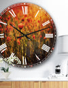 Dense Poppy Field At Sunset - Floral Large Wall CLock