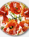 Seamless Pattern of Red Poppies - Floral Large Wall CLock