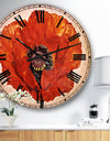 Red Poppy Blossom Close Up - Floral Oversized Wall CLock