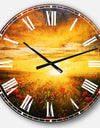 Bright New Day over Poppy Fields - Floral Large Wall CLock