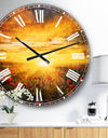 Bright New Day over Poppy Fields - Floral Large Wall CLock