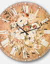 White and Yellow Floral Pattern - Floral Large Wall CLock