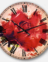 Beautiful Bright Red Rose - Floral Wall CLock