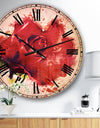Beautiful Bright Red Rose - Floral Wall CLock