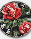 Rose Illustration Watercolor - Floral Oversized Wall CLock