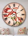Fantastic Red Roses Watercolor - Floral Wall CLock