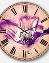 Stylized Watercolor Poppy Flower - Floral Large Wall CLock