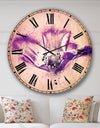 Stylized Watercolor Poppy Flower - Floral Large Wall CLock