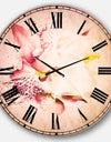 Pink Rose Watercolor Illustration - Floral Wall CLock