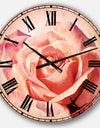 Pink Rose Sketch on White Background - Flowers Wall CLock
