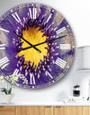 Blue Lotus Close up Watercolor - Flowers Wall CLock