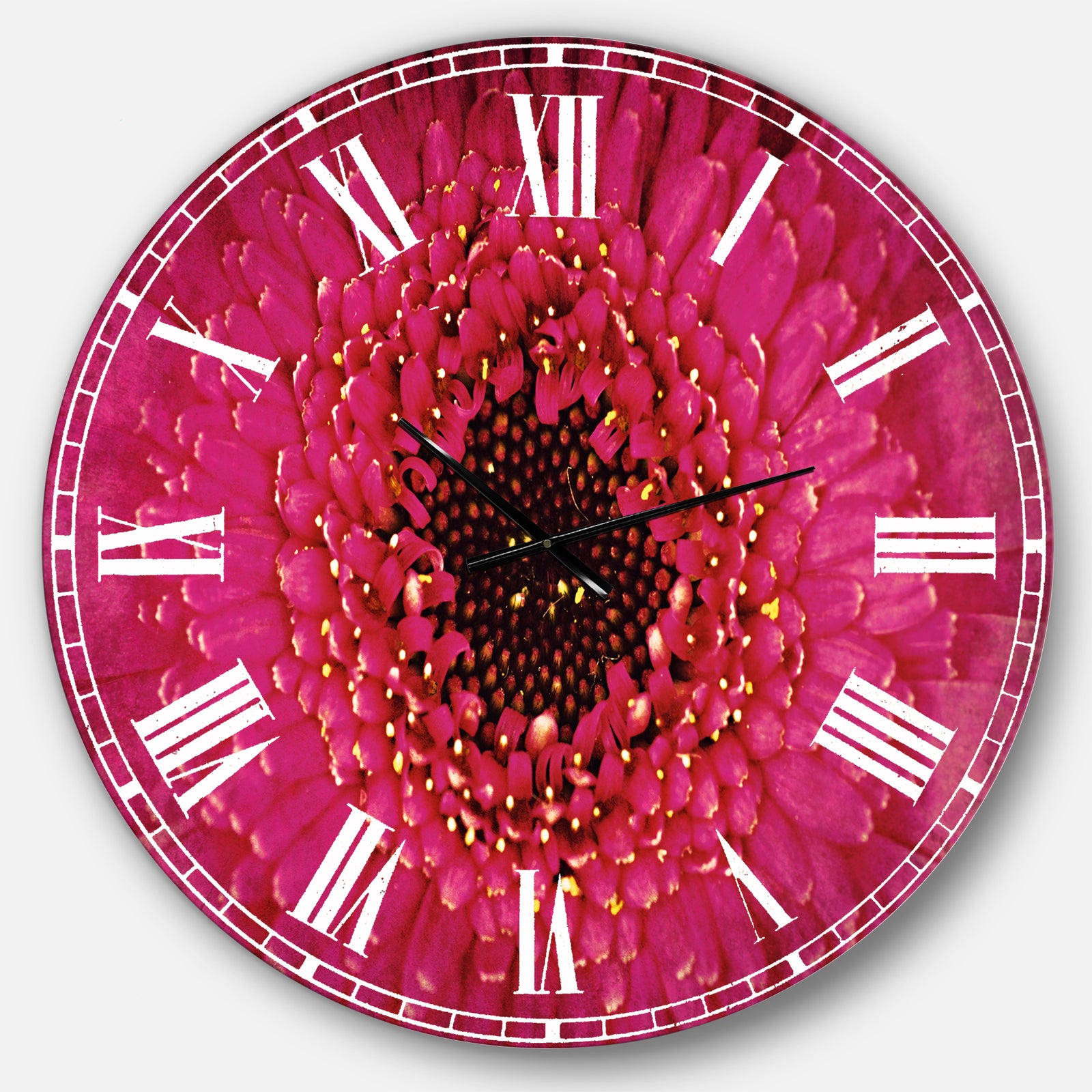 Macro Photo of Gerbera Flower - Oversized Floral Wall CLock