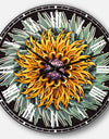 Yellow Blue Abstract 3D Flower - Oversized Floral Wall CLock