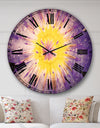 Blooming Violet Lotus Close up - Oversized Floral Wall CLock
