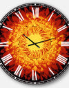 Everlasting Straw Flower on Black - Oversized Floral Wall CLock