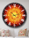 Everlasting Straw Flower on Black - Oversized Floral Wall CLock