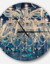 Blue Vintage Crystal Chandelier - Oversized Shabby Chic Wall CLock