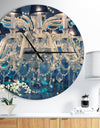 Blue Vintage Crystal Chandelier - Oversized Shabby Chic Wall CLock