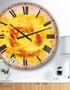 Beautiful Rose in Yellow Watercolor - Floral Wall CLock