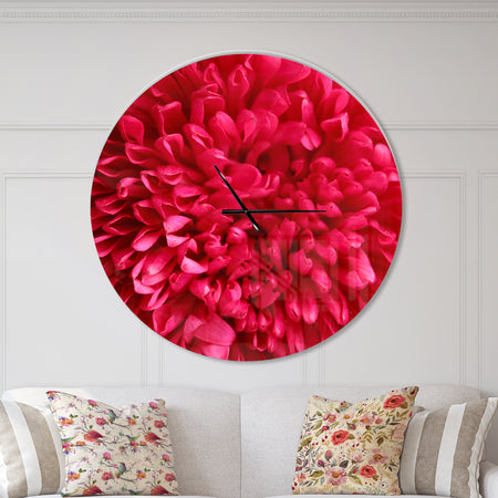 Pink Aster Flower Petals Close up - Oversized Traditional Wall CLock