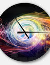 Bright Wave Particle in Air on Black - Oversized Modern Wall CLock