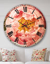 Bunch of Light Pink Peony Flowers - Floral Large Wall CLock