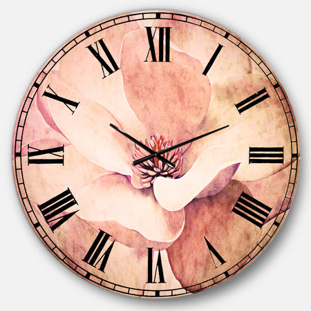 Cute Light Pink Magnolia Flower - Flowers Large Wall CLock
