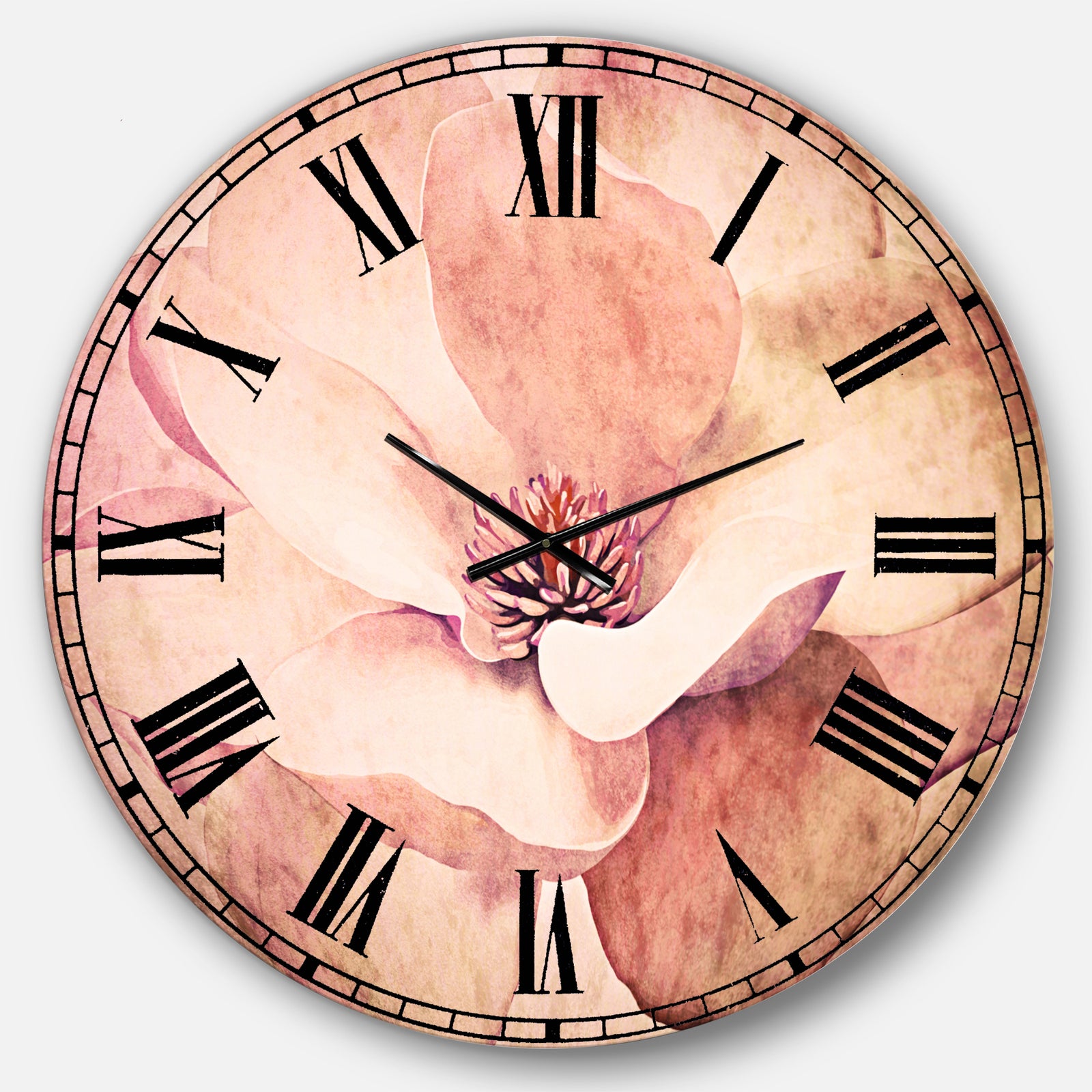 Cute Light Pink Magnolia Flower - Flowers Large Wall CLock