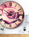 Purple Wet Rose Background - Flowers Large Wall CLock