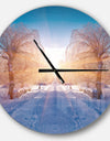 Winter Landscape in City Park - Oversized Traditional Wall CLock