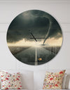 Yellow Rose on the Dark Road - Oversized Landscapes Wall CLock