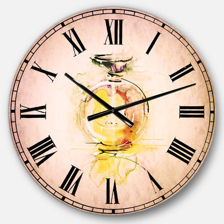 Perfume Bottle Watercolor - Animal Large Wall CLock