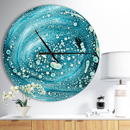 Precious Blue Fabulous Pattern - Oversized Modern Wall CLock