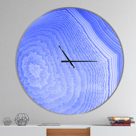 Dark Blue Agate Structure - Oversized Modern Wall CLock