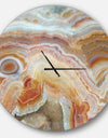 Strips and Ovals on Agate - Oversized Modern Wall CLock
